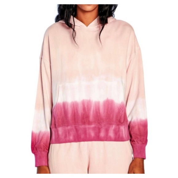 Wildfox Tops - Wildfox Tie Dye Hooded Sweatshirt Hoodie Pink White Large